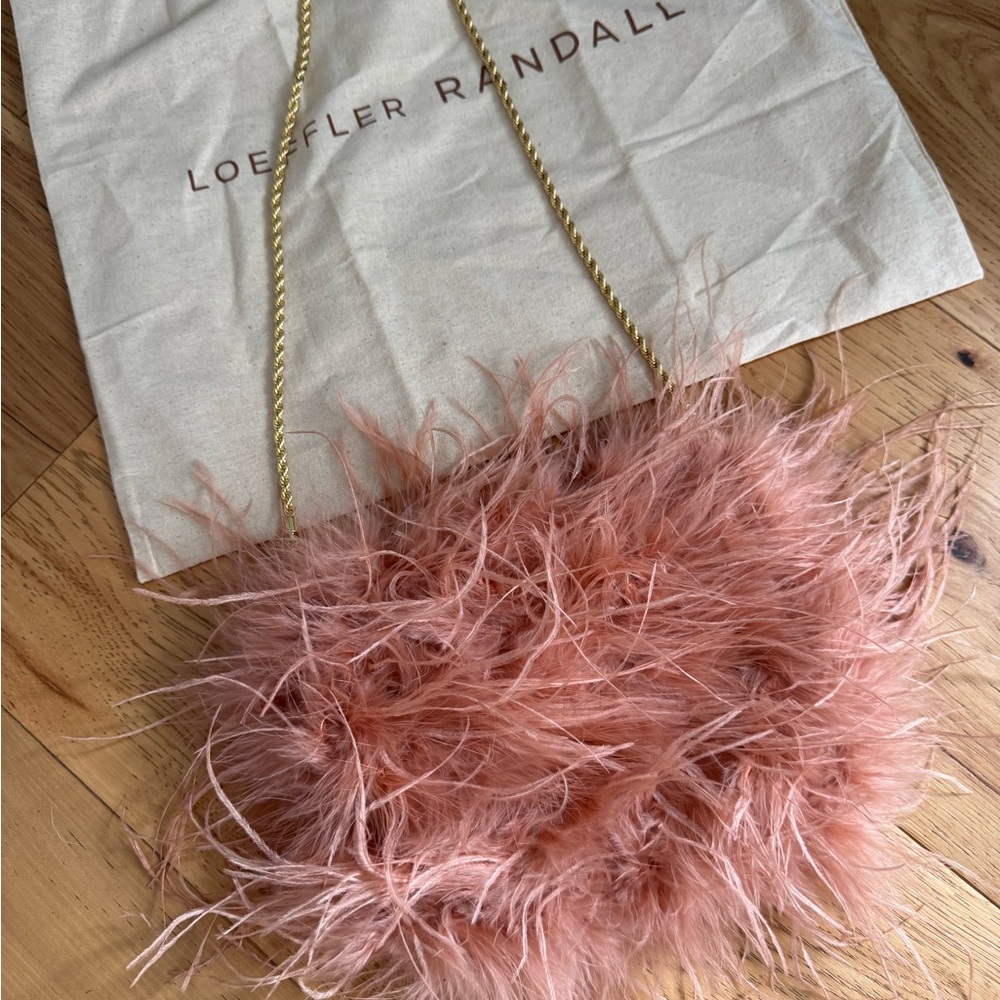Loeffler Randall Blush Feathered Shoulder Bag